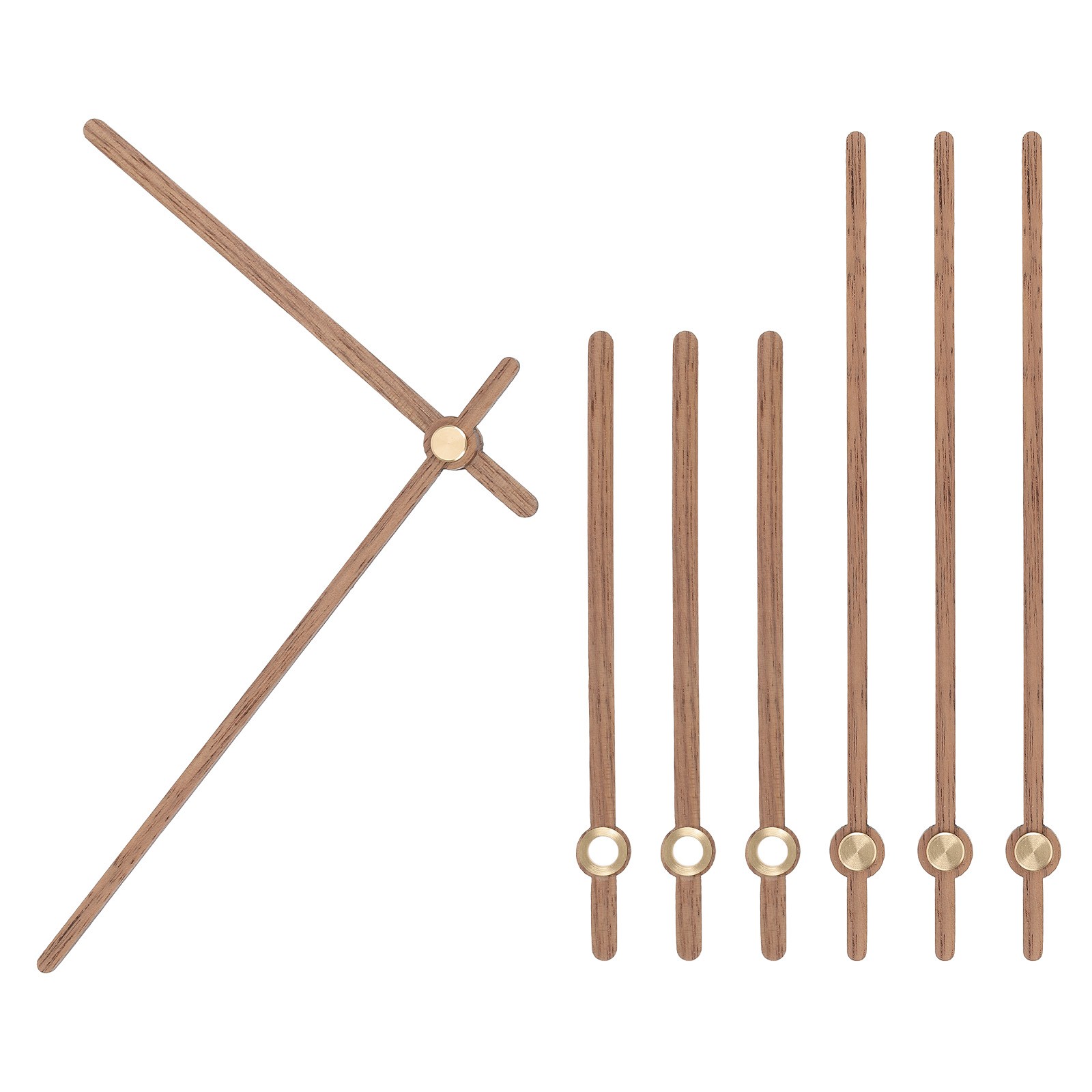 Clock Hands Kit, 4 Set Wooden Clock Hand Parts for 14 Inch Clock, E2