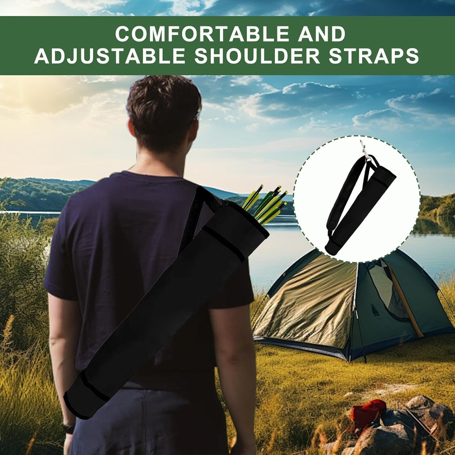 Archery Quiver Back & Hip Quivers Adjustable Arrow Backpack Bag Holder Side Hip