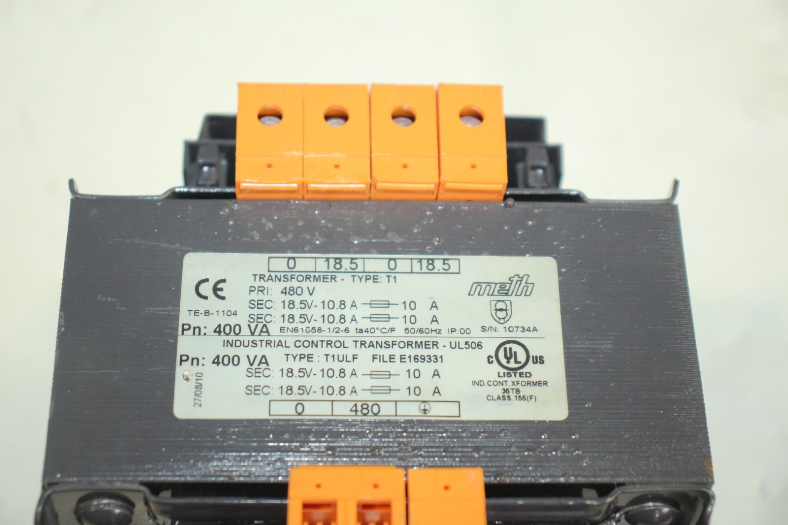 Meth T1ULF-400 Control Transformer 18.5V