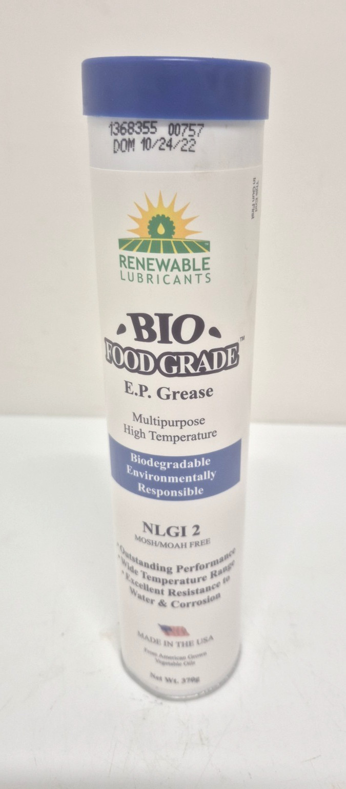 Renewable Lubricants 87501 Food Grade Multipurpose EP Grease, 14 oz Cartridge
