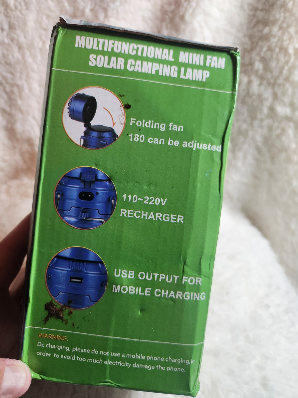 Multifunctional Mini Fan Solar Camping Lamp NIB