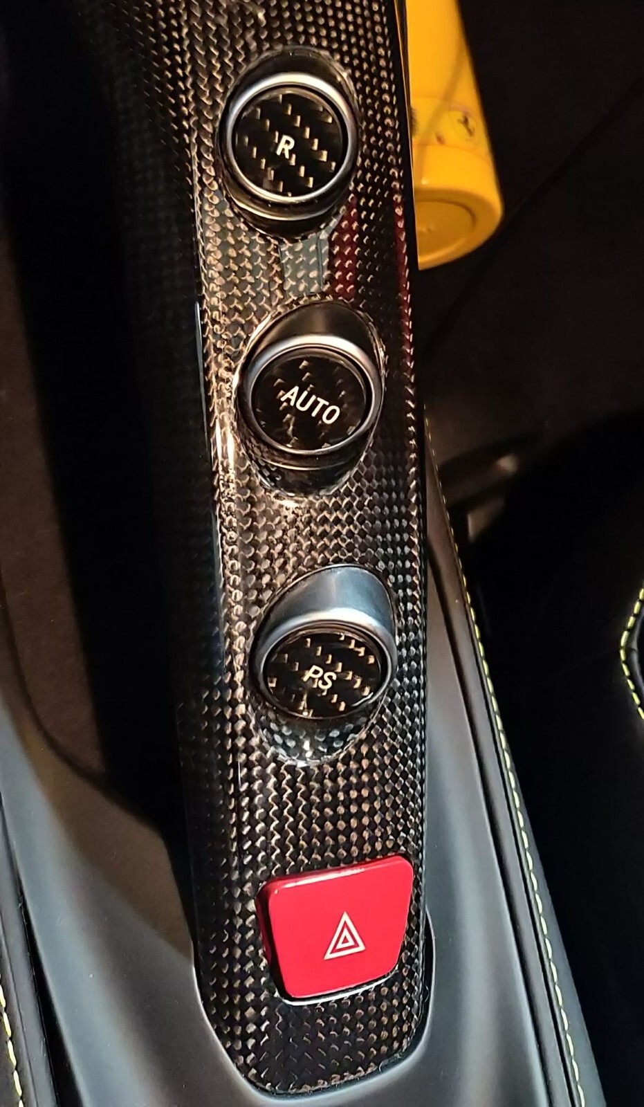 Fits Ferrari 488 GTB PISTA 16-20 F1 Gear Button in Black Carbon Fiber Kit