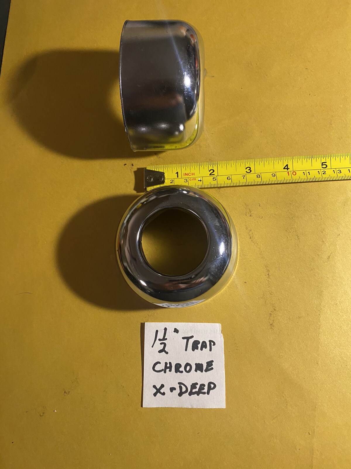 4 Pc 1-1/2” ( Chrome ) Trap X-High Profile METAL ESCUTCHEON  COVER PLATE NOS
