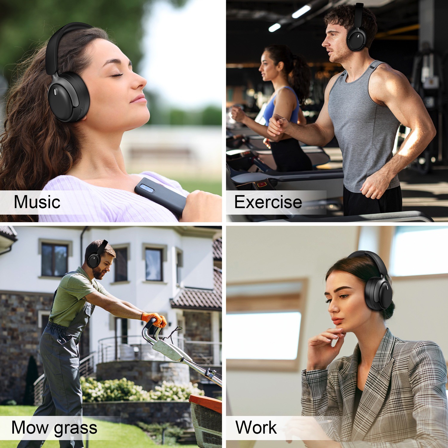 Wantek Over-ear Headphone Foldable Active Noise Cancelling Bluetooth Headset
