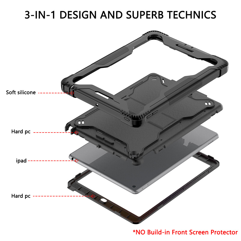 For iPad 10.2" 5th/6th/7th/8th/pro 11" 9.7"Kickstand Case Shockproof Back Cover