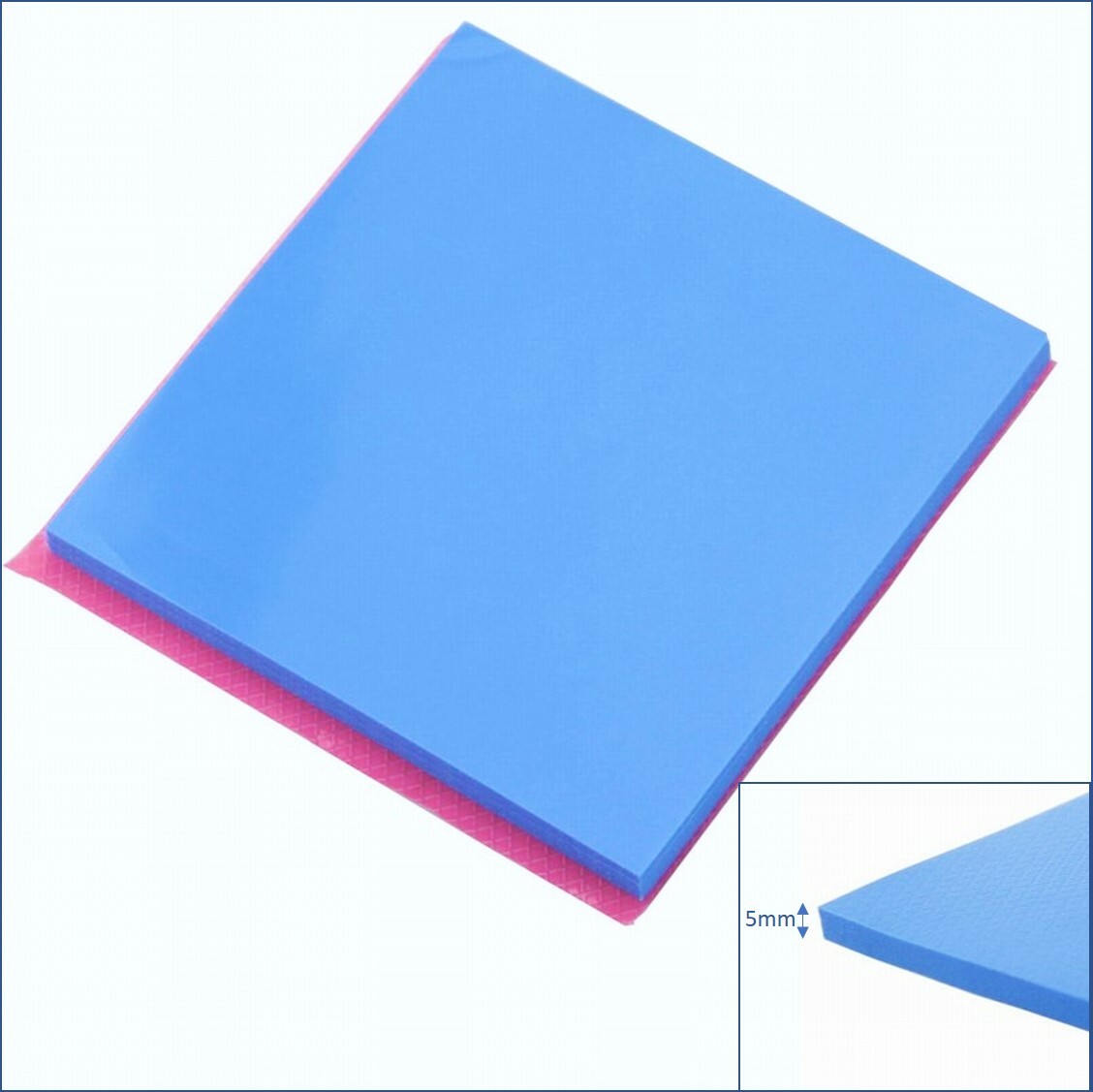 1pc Blue 100x 100x 5mm Silicone Thermal Pad Sheet PC CPU Chip Heat Sink HeatSink