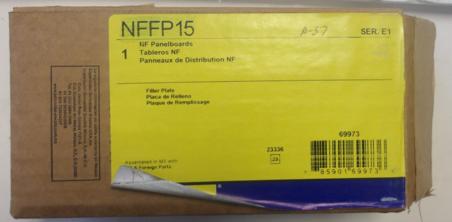 SQUARE D P/N:NFFP15 FILLER PLATE BLACK FOR PANELBOARD (BAG OF 13) NEW