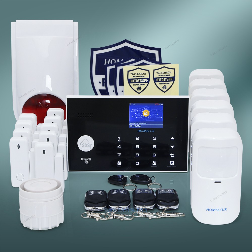 HOMSECUR Wireless&Wired 4G/GSM WIFI Home House Alarm System with IOS/Android APP