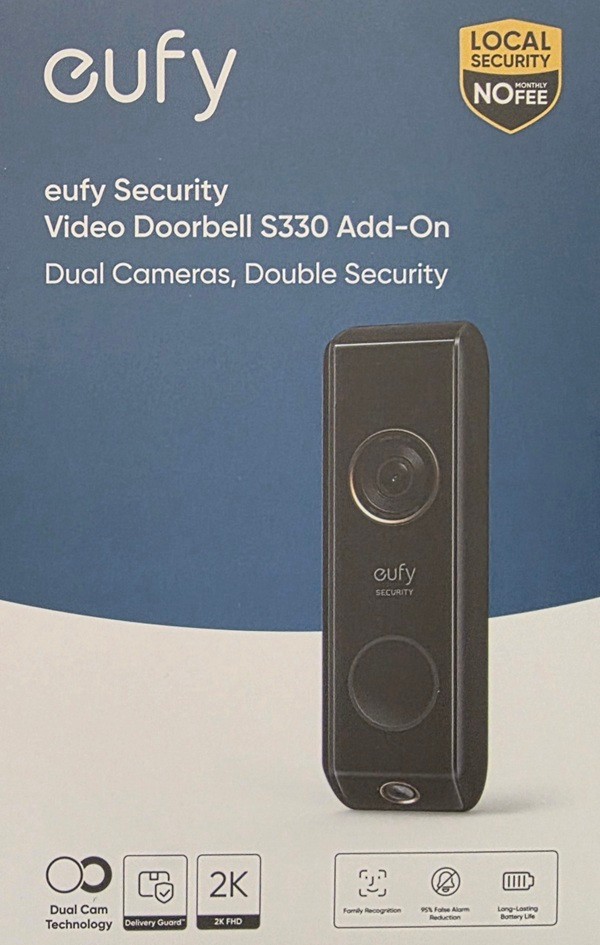 Eufy Security 2K Wireless Video Doorbell S330 Dual Cameras Battery Powered