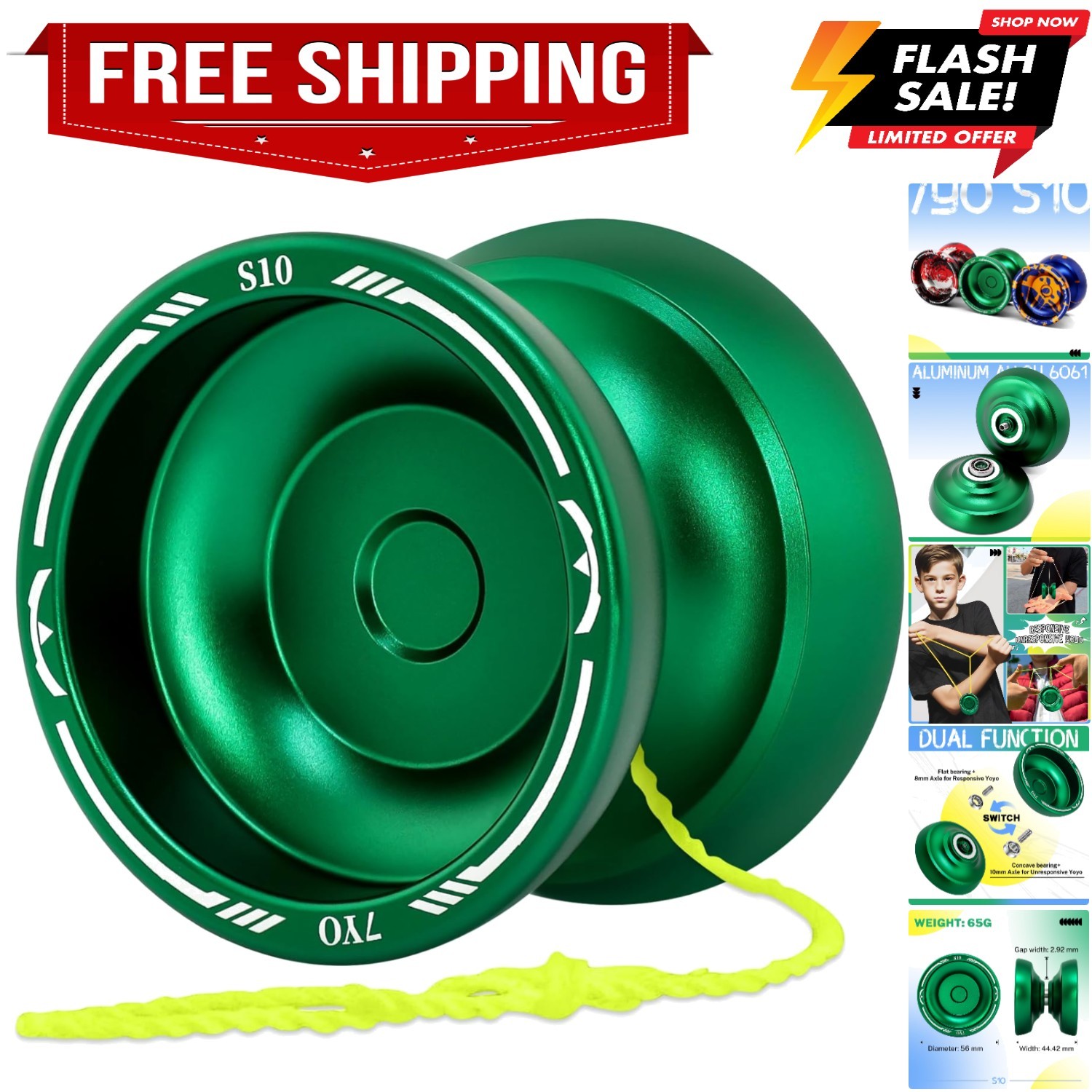 S10 Responsive Yoyo for Kids, Professional Yoyo Finger Spin Yo Yo Dual Functi...