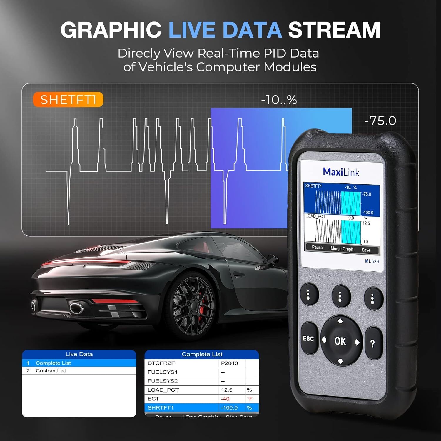 2026 Autel ML629 OBD2 Scanner ABS SRS Engine Transmission Auto VIN Code Reader