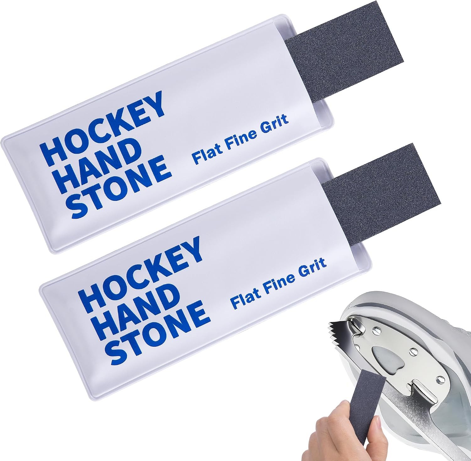 2Pcs/4Pcs Skate Sharpening Stones Hockey Skate Hand Stone W/ PU Cover Flat Fine