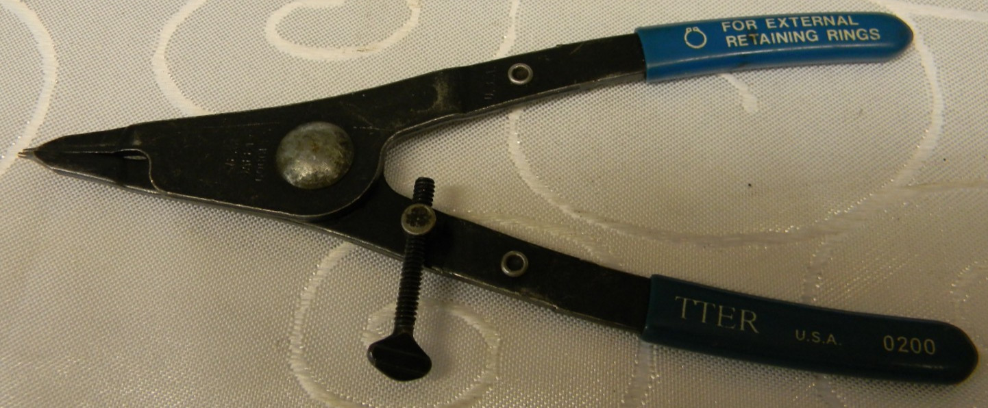 TTER 6" LONG BLUE VINYL GRIPS EXTERNAL RETAINING RING PLIERS #200 MADE IN THE US