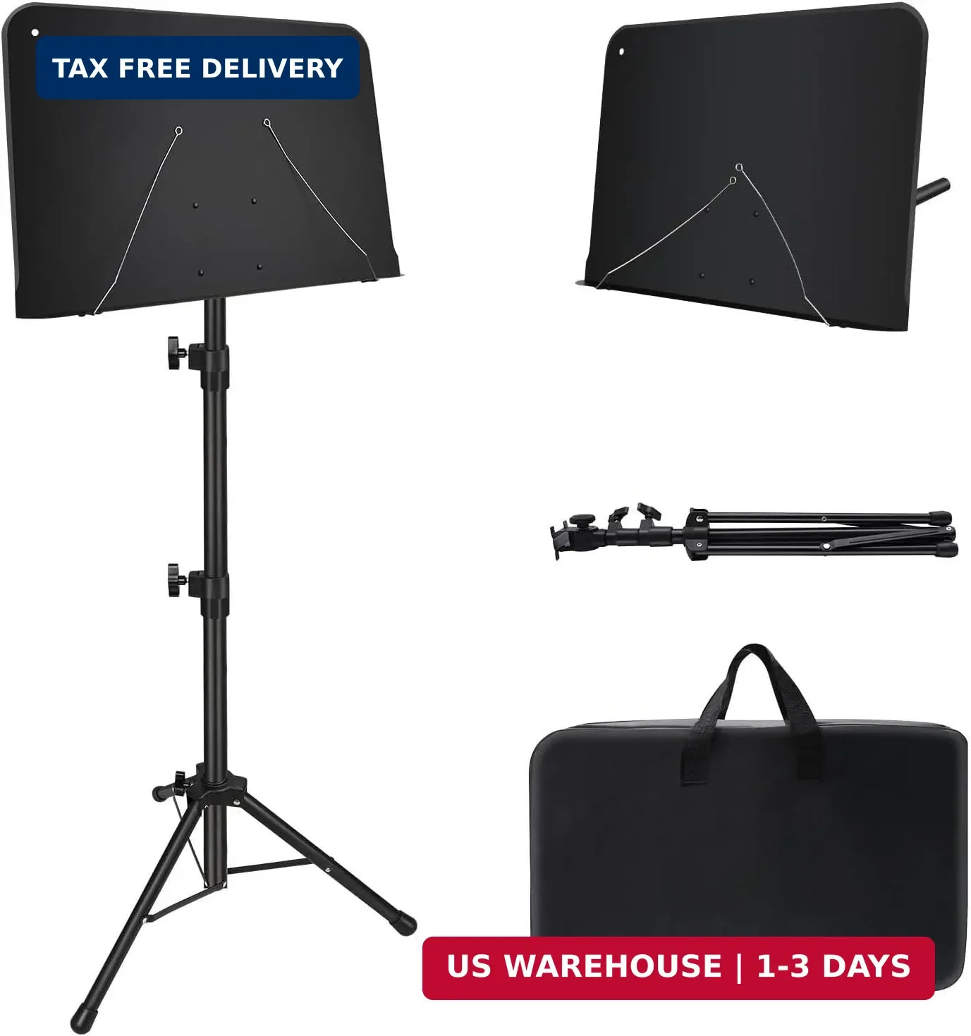 1/2/3 Pack Adjustable Sheet Music Stand, with Carry Bag Clip Holder | for