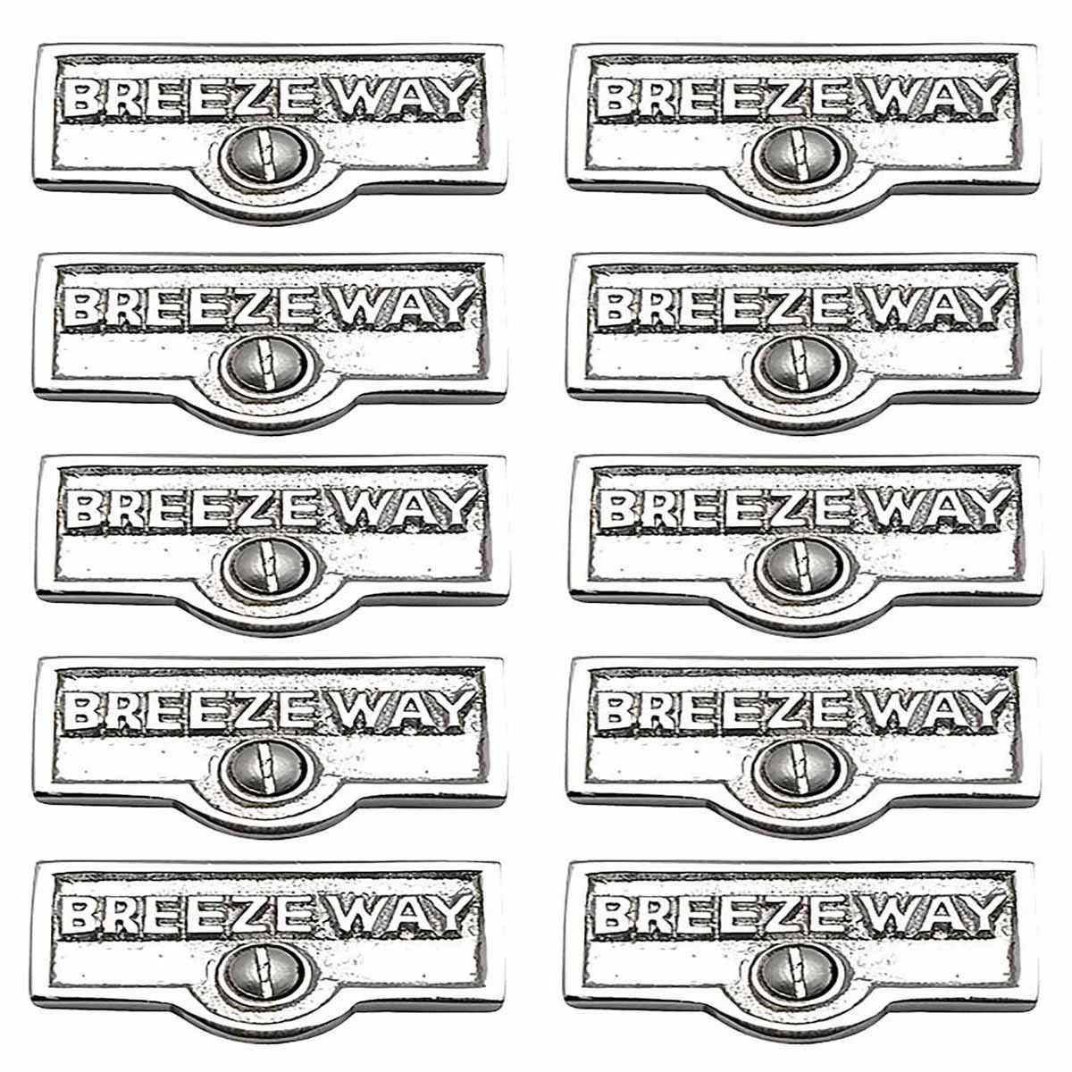 10 Switch Plate Tags BREEZEWAY Name Signs Labels Chrome Brass | Renovator's Sup