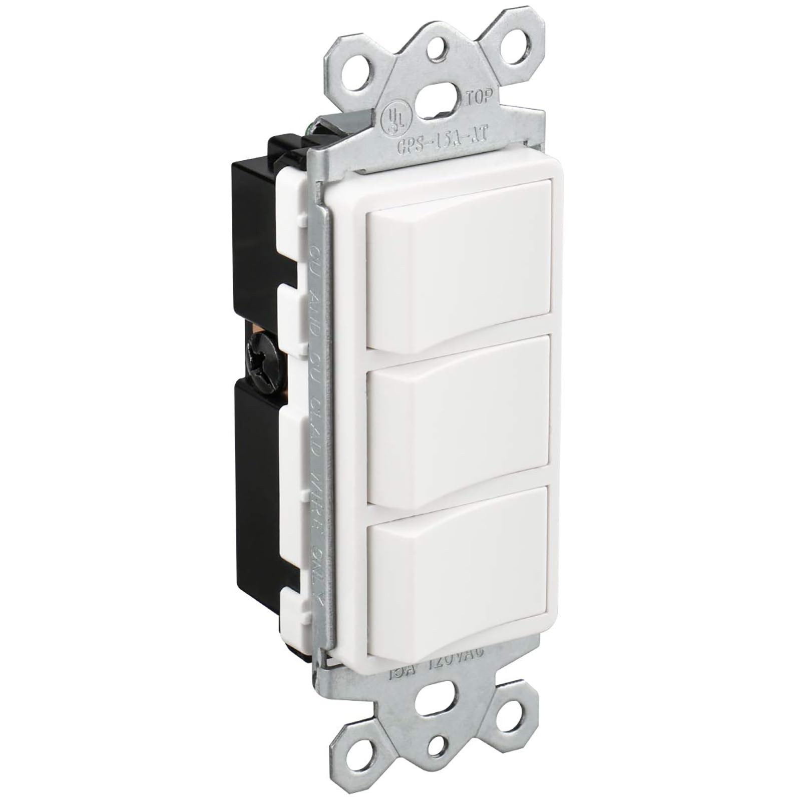 Baomain Triple Rocker Decorator Light Switch 15A 120V UL Certified