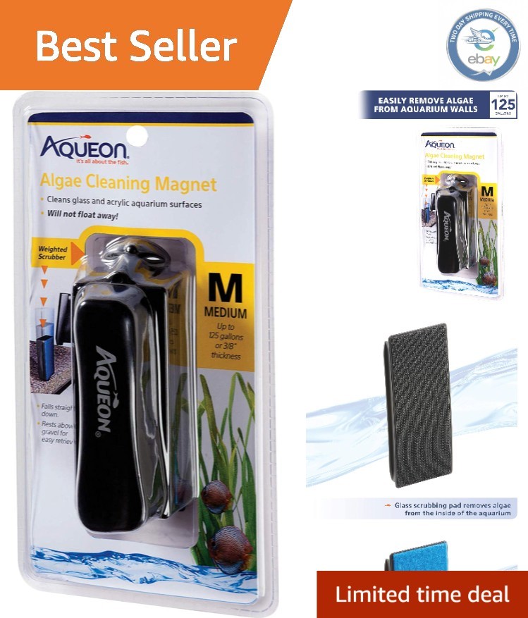 Medium Aquarium Algae Scraper - Magnetic Cleaner for Glass & Acrylic Tanks