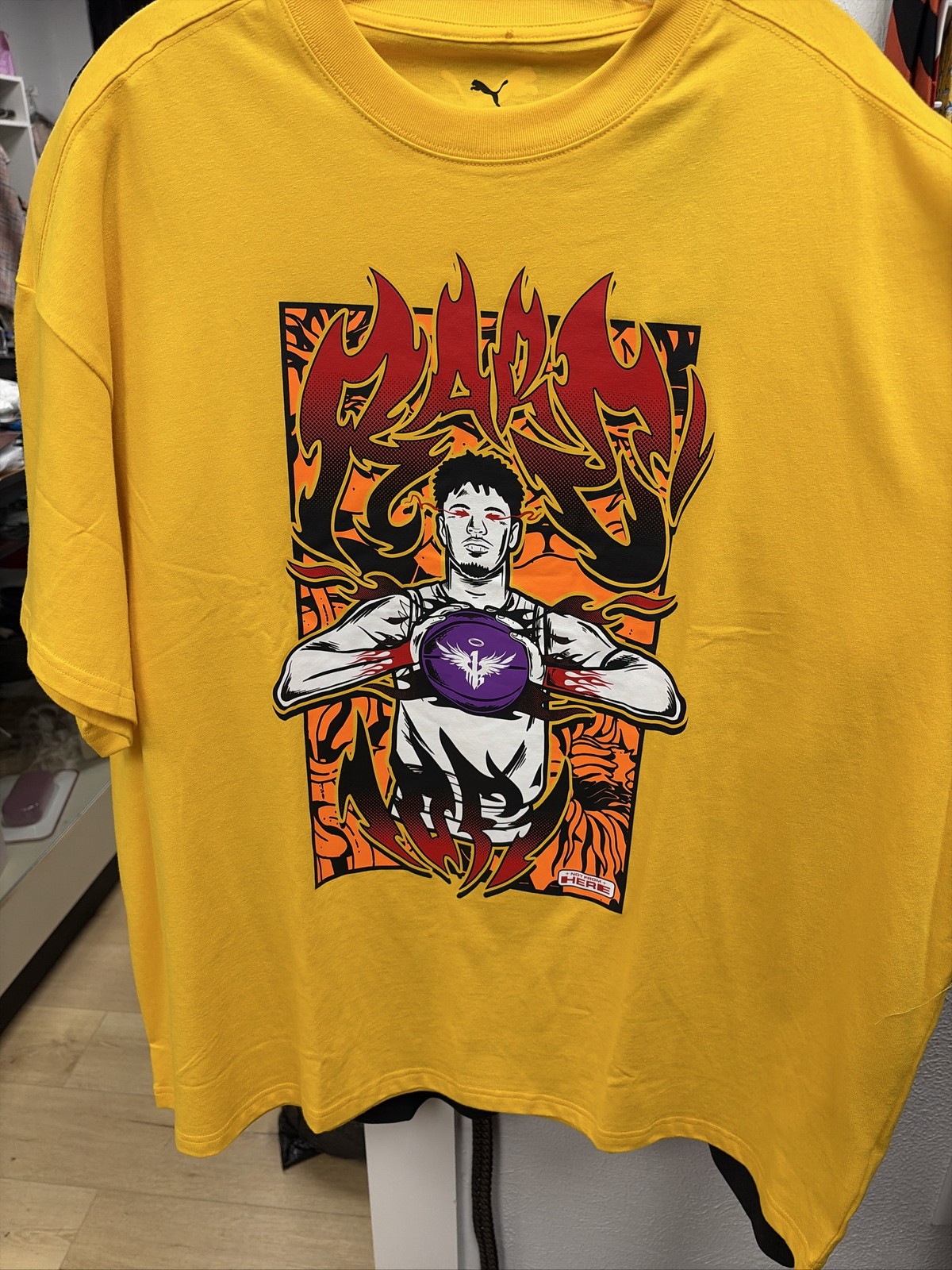 PUMA LaMelo Ball Phoenix Graphic Tee Men's Yellow XL
