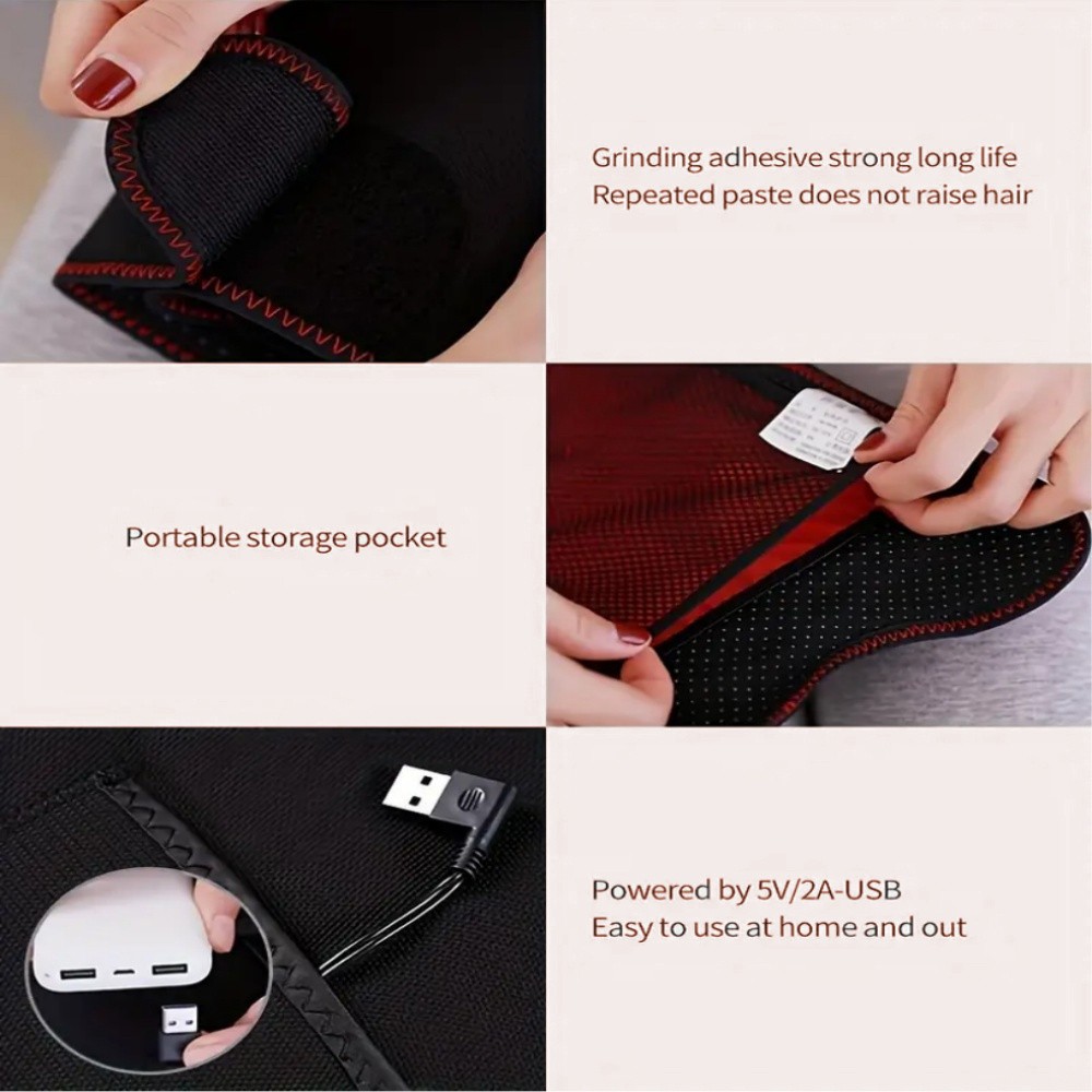 1pcs 3 Modes Heating Pad Electric Arm Massage Wrap w/ 3 Vibration Massage Motor