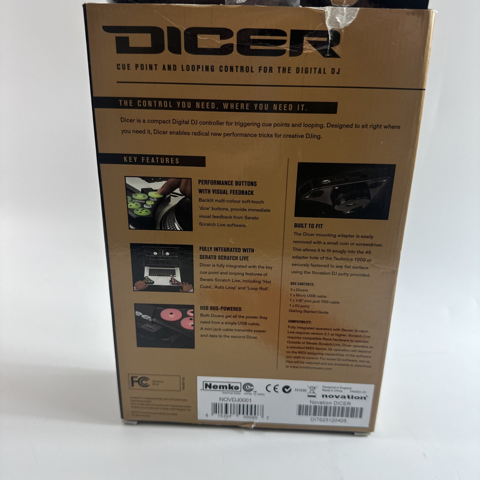 Novation Dicer Cue Point and Looping Control USB Powered DJ Controller