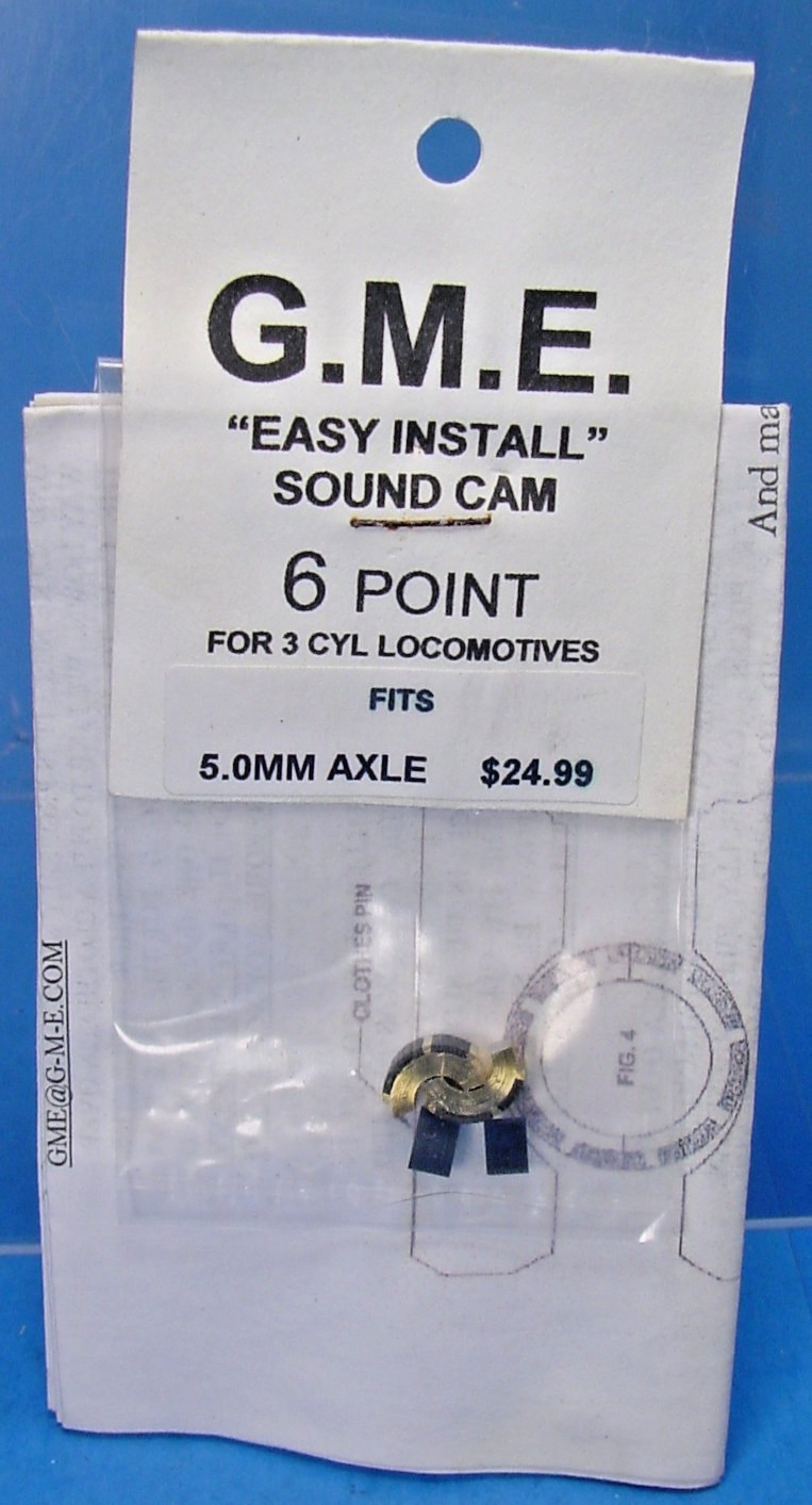 G.M.E. SOUND CAM 5.0mm AXLE 6 POINT 3 CYL,SHAY LOCO PFM PBL DCC S,O SCALE,G,F  C