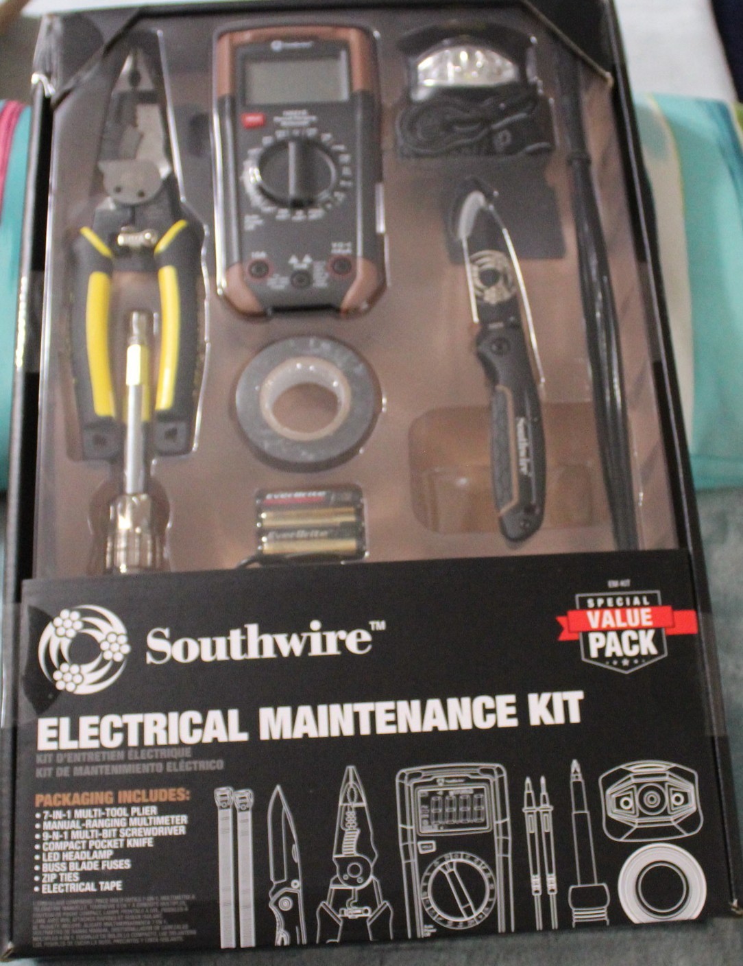 Southwire EM-KIT 8pc Electrical Maintenance Tool Kit w Multimeter - NEW