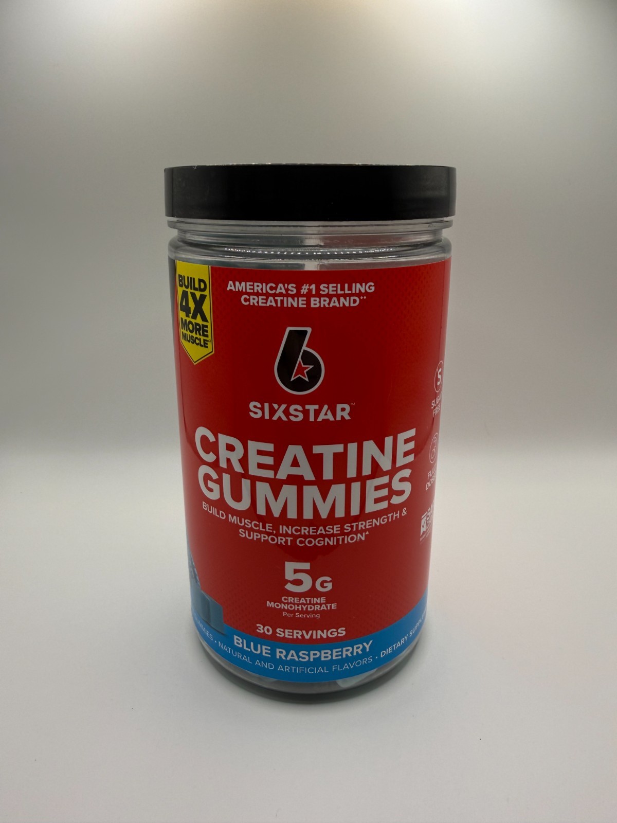 Creatine Gummies Blue Raspberry Muscle & Performance Supplement 5g 30 Servings