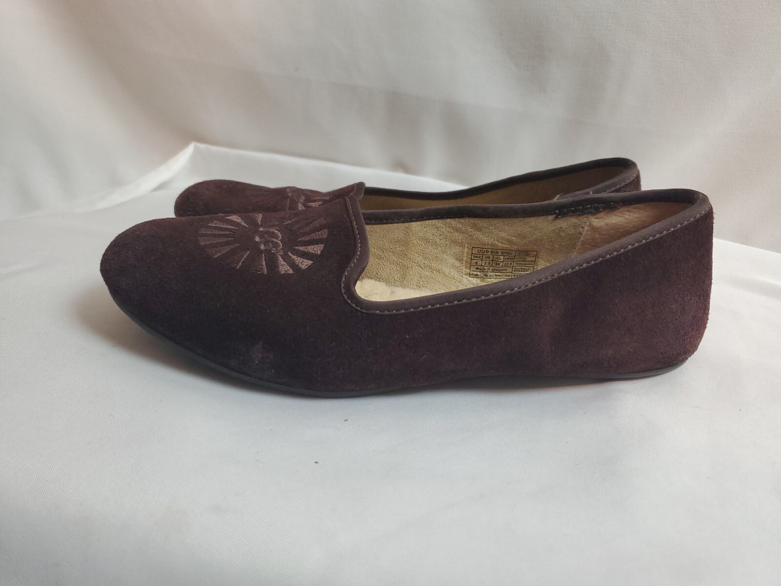 UGG Australia Alloway Suede Shearling Flats #1001632 Brown Size 5
