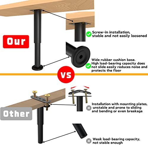 6 Pcs Adjustable Height Bed Support Legs for Bed 7.08-12.2 inch (6pcs)