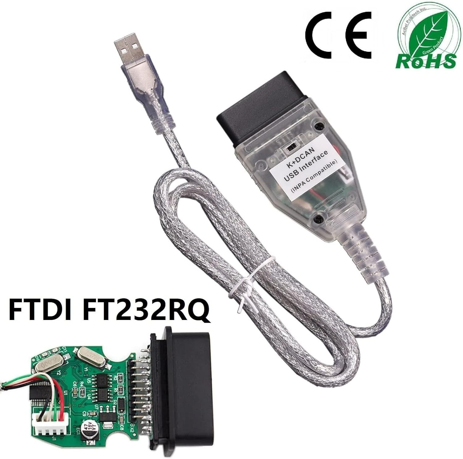 BMW INPA OBD2 K+DCAN Diagnostic Cable with Ediabas Switch for Efficient Testing