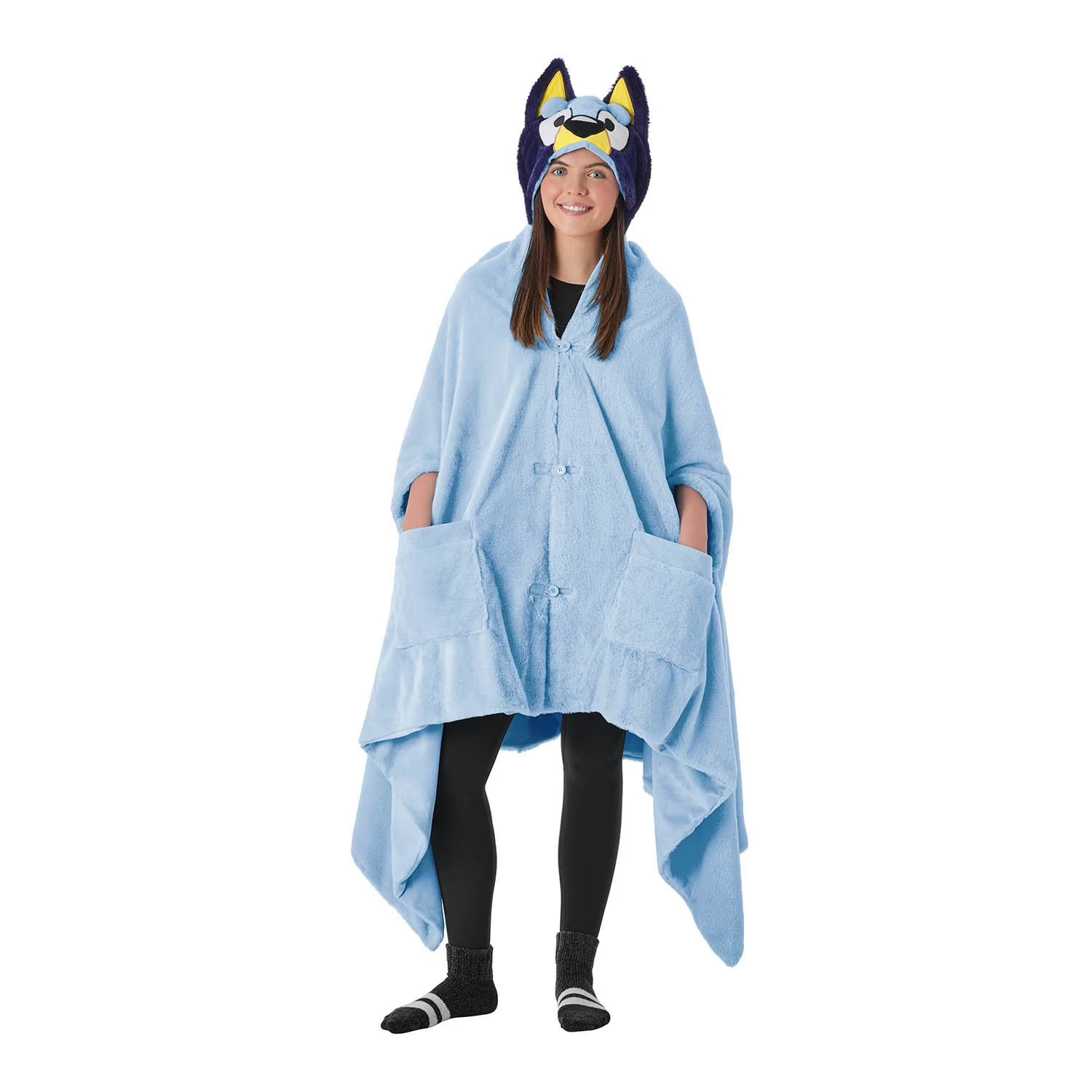 Bluey 43" x 81" Adult Hooded Blanket