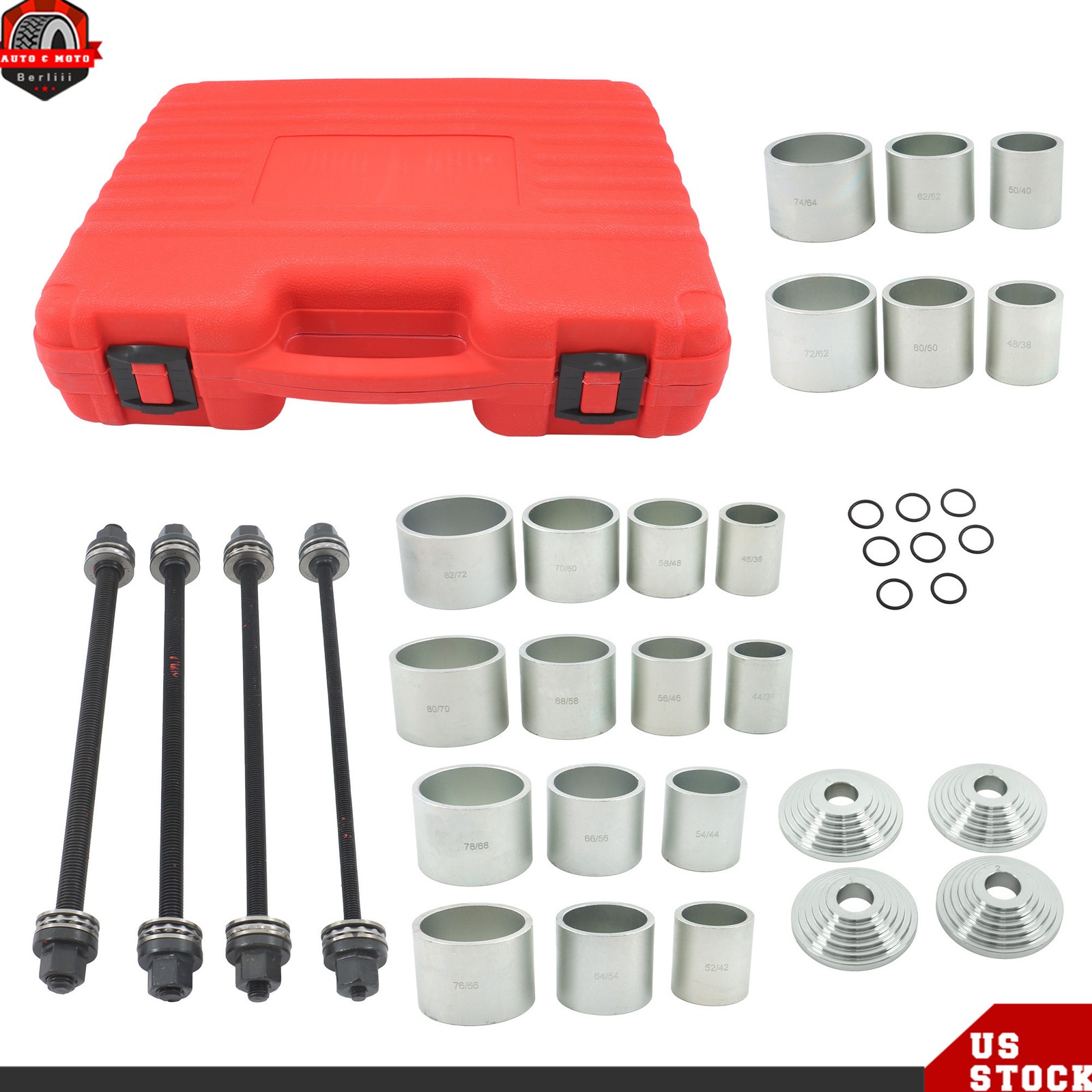 28PCS Bearing Removal Tool Set Universal Compression & Tension Sleeve Puller Kit