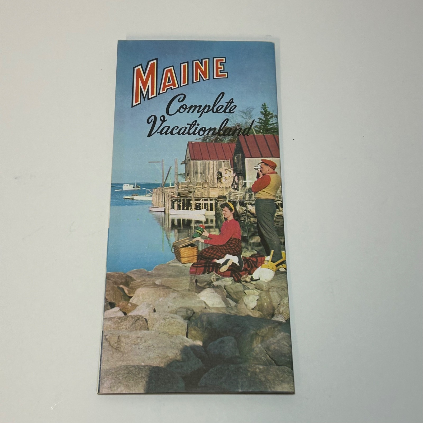 MAINE Complete Vacationland Vintage Illustrated 16-Page Brochure Circa 1950'S