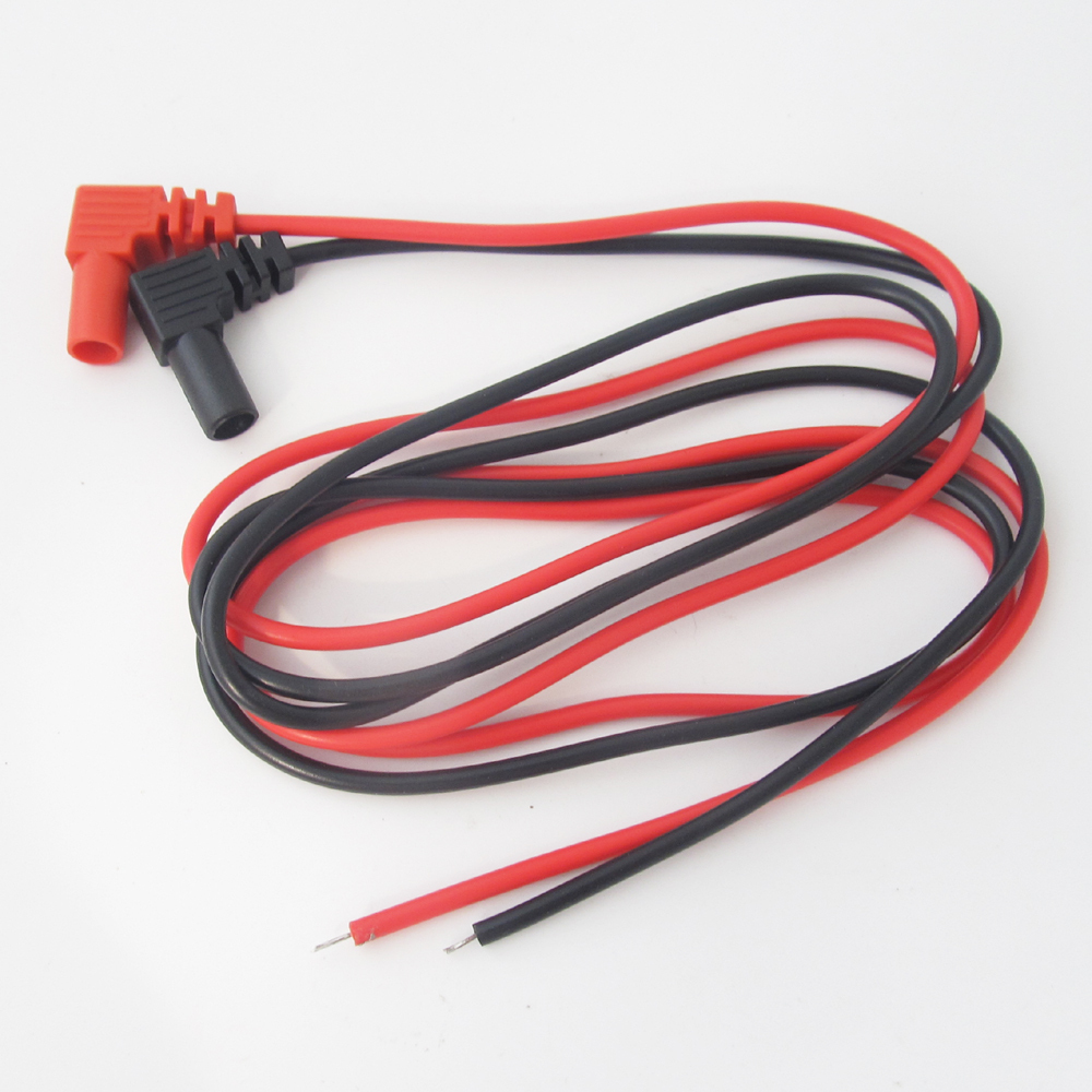 5 sets Injection Insulation 90°Banana Plug PVC Test Cable for Multimeter R+B