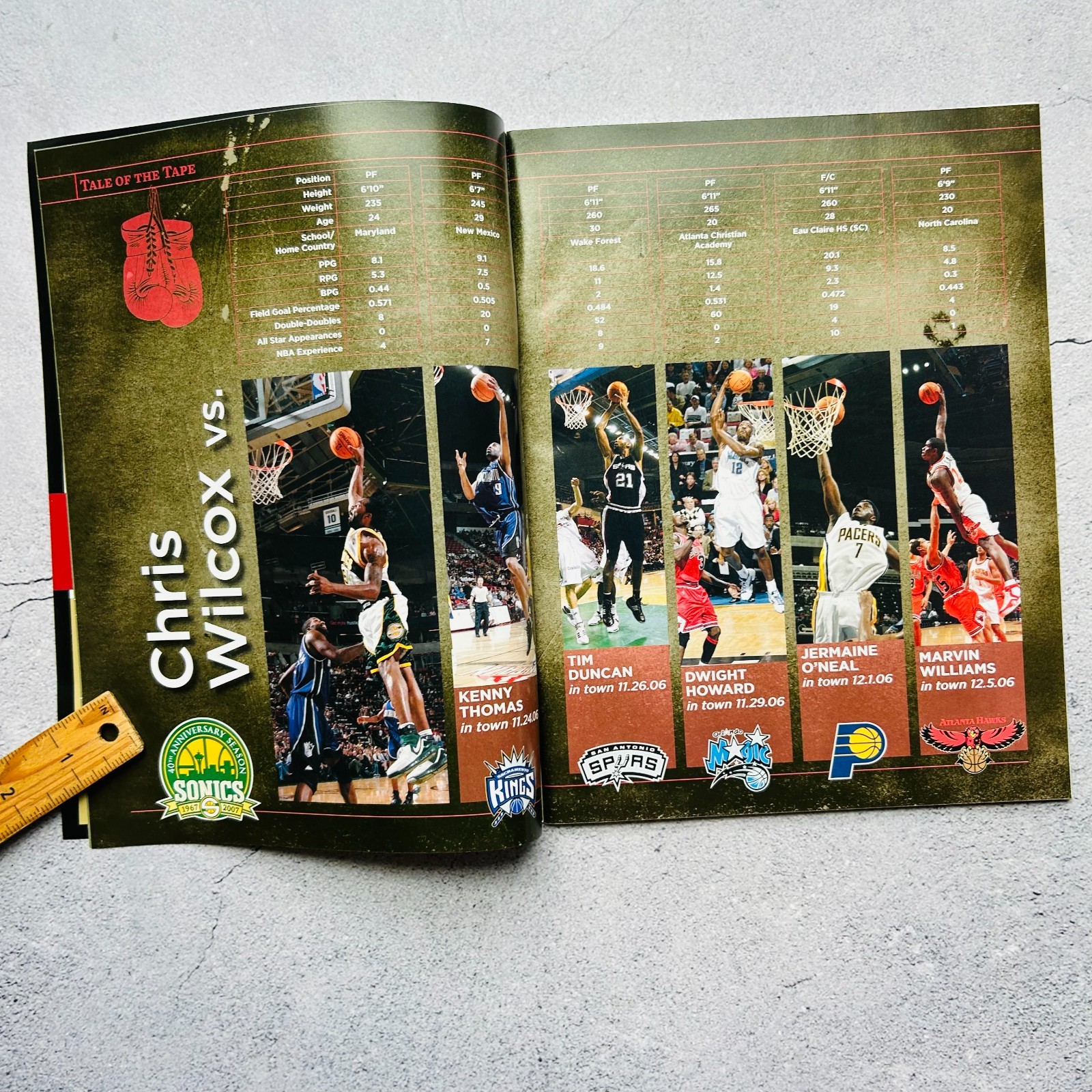 Seattle Super Sonics VS Pacers Soniczone 40th Anniversary Ed Basketball Program