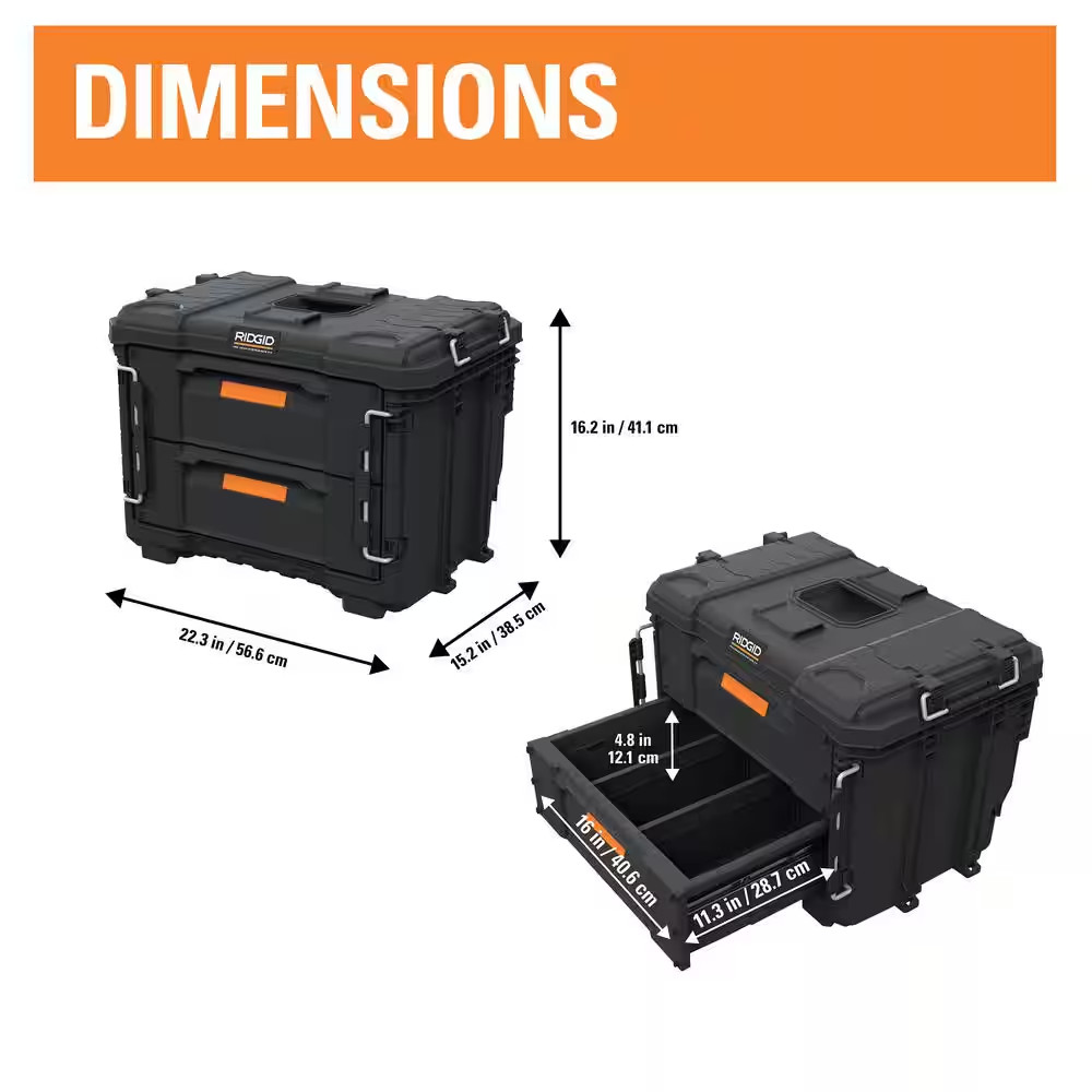 2.0 Pro Gear System 22 In. XL 4 Drawers Modular Tool Box Storage