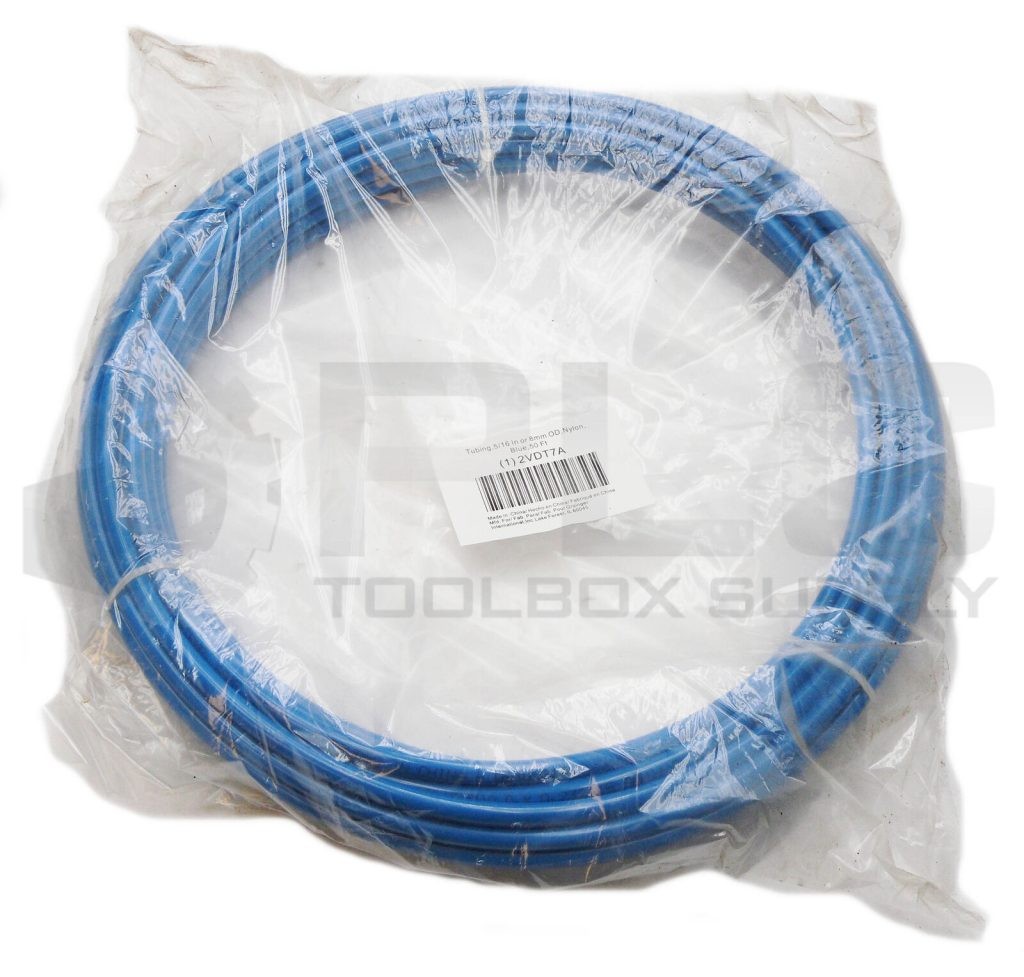 NEW 2VDT7A BLUE NYLON TUBING 5/16IN OR 8MM 50FT LONG