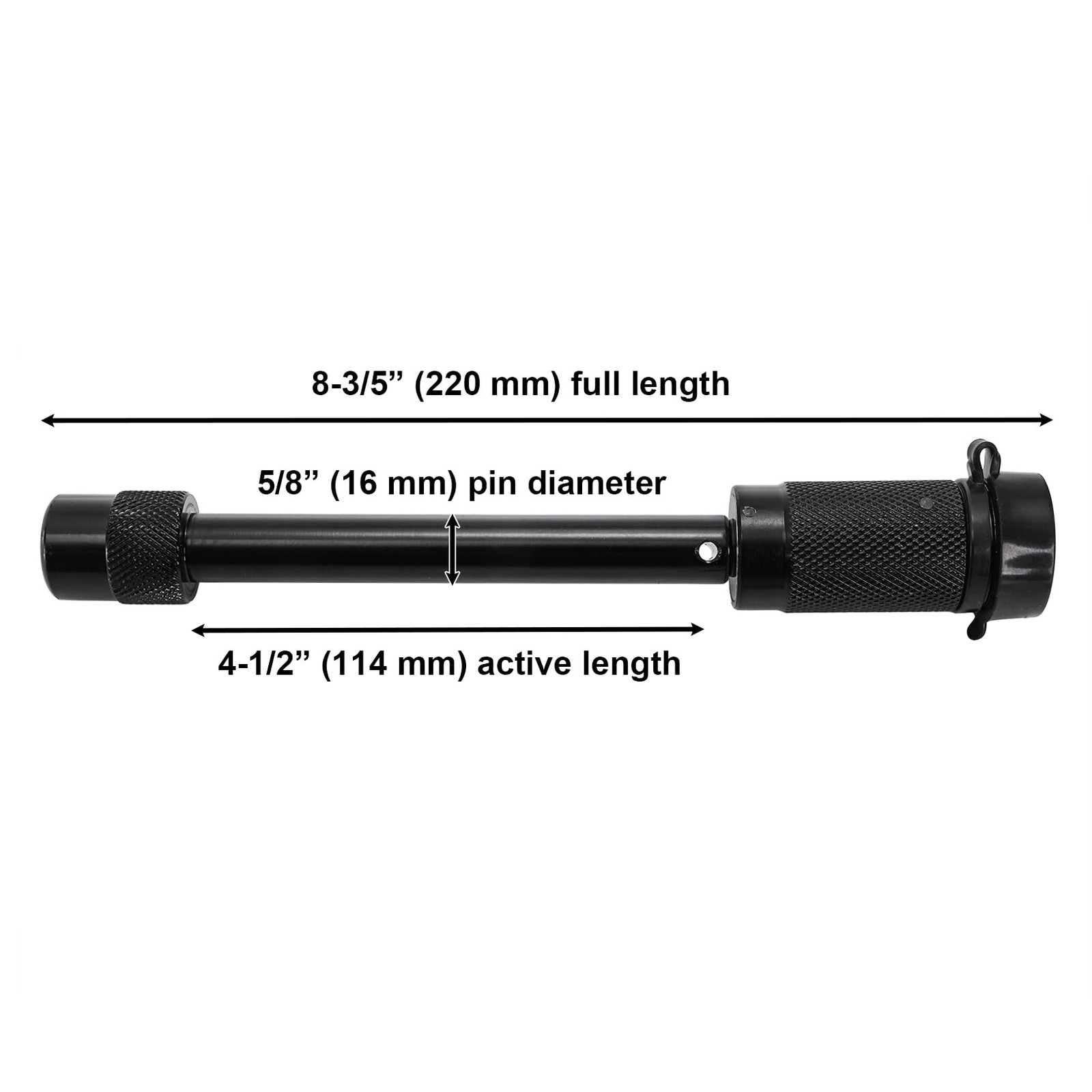 Elsjoy 5/8" Trailer Hitch Lock with Extra Long 4-1/2" Span, Long, Black