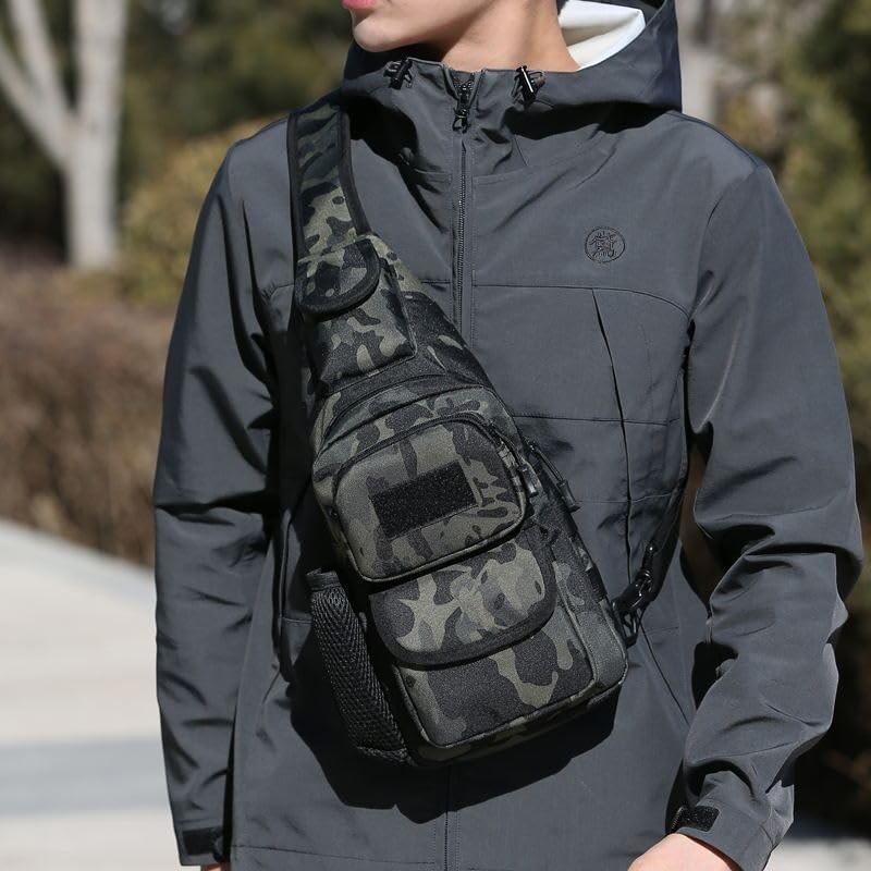 2 PCS Black Sling Bag Crossbody Backpack Lightweight Hiking Ski Daypack