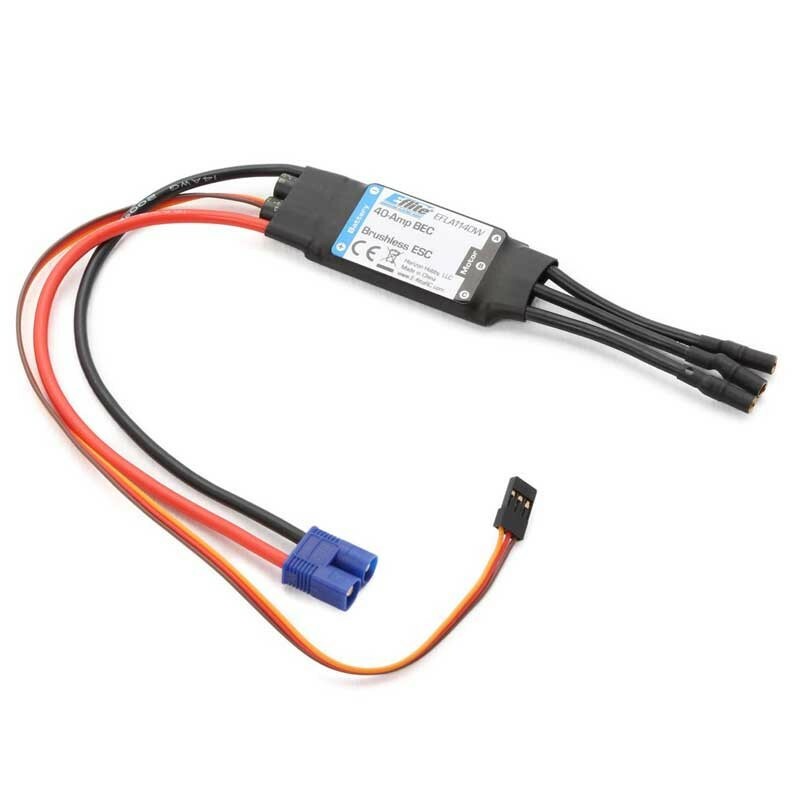 E-Flite 40-Amp Brushless ESC w/EC3 Plug for 1.2m P-51D T-28 P-47 F4U-4 Spitfire