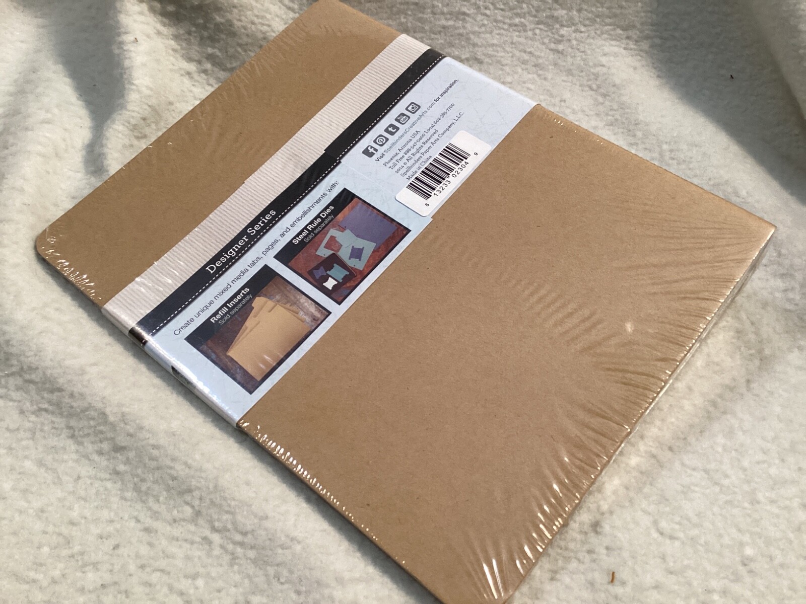 DIY Spellbinders 3 RING JOURNAL BINDER Brown 8.25" X 9" w/ 3 extra tab refills