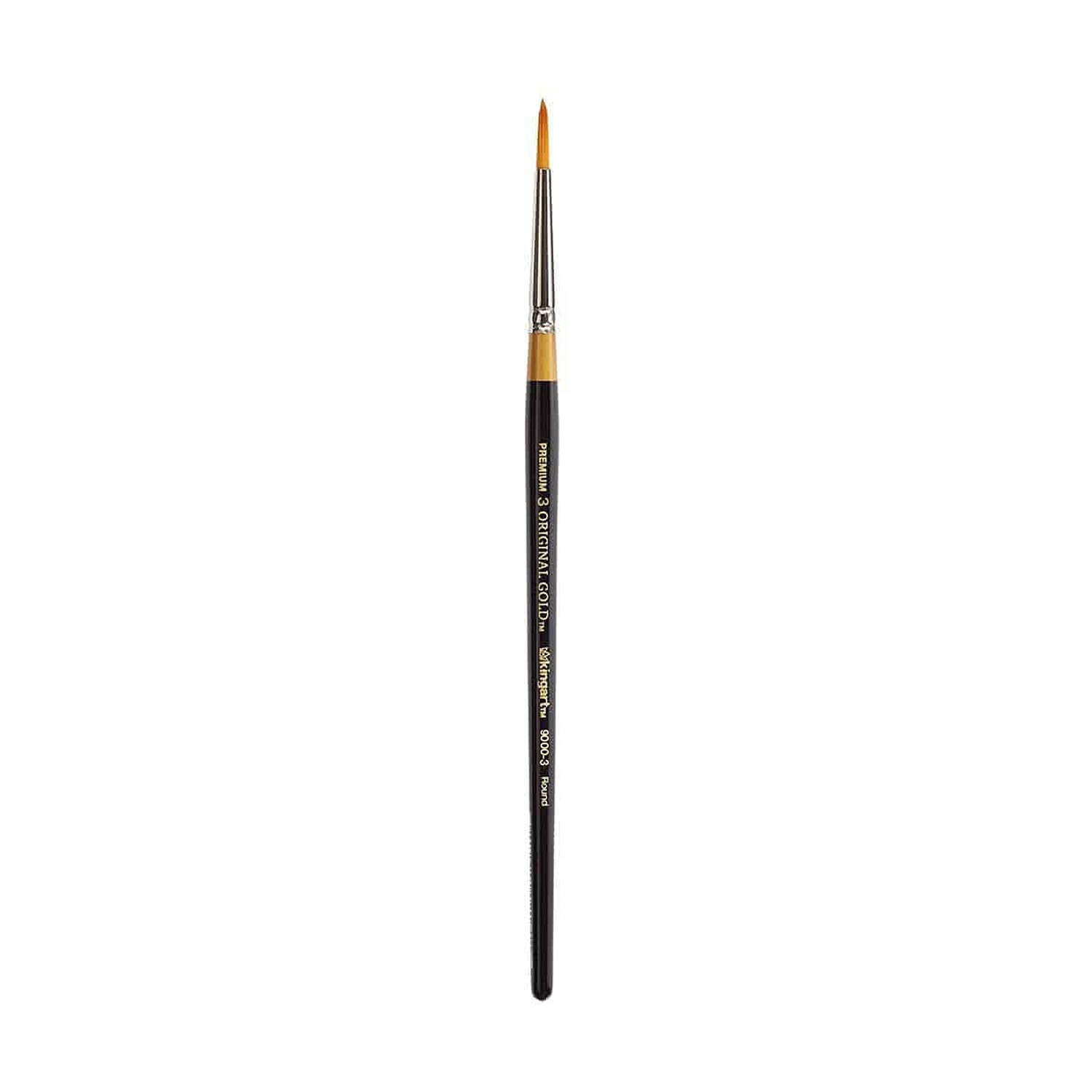 KINGART Premium Original Gold 9000-3 Round Series Artist Brush, Golden Taklon...