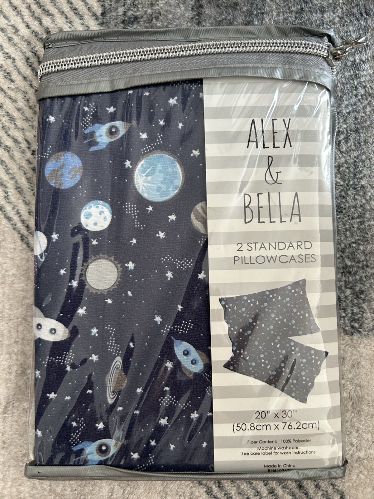 NEW Two Standard pillowcases. Space print.