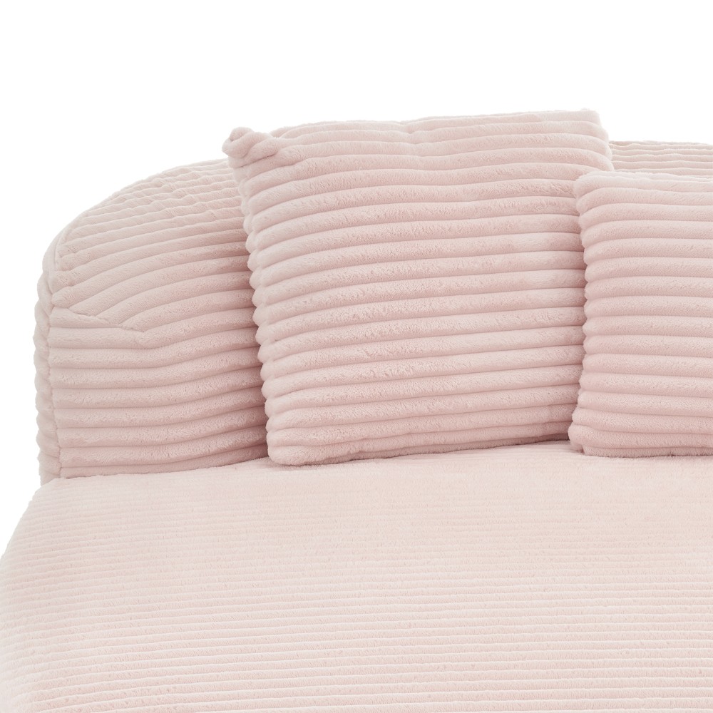 51.6" Sofa Bed Chaise Lounge Sofa Boneless Couch Compression Sofa Couch, Pink