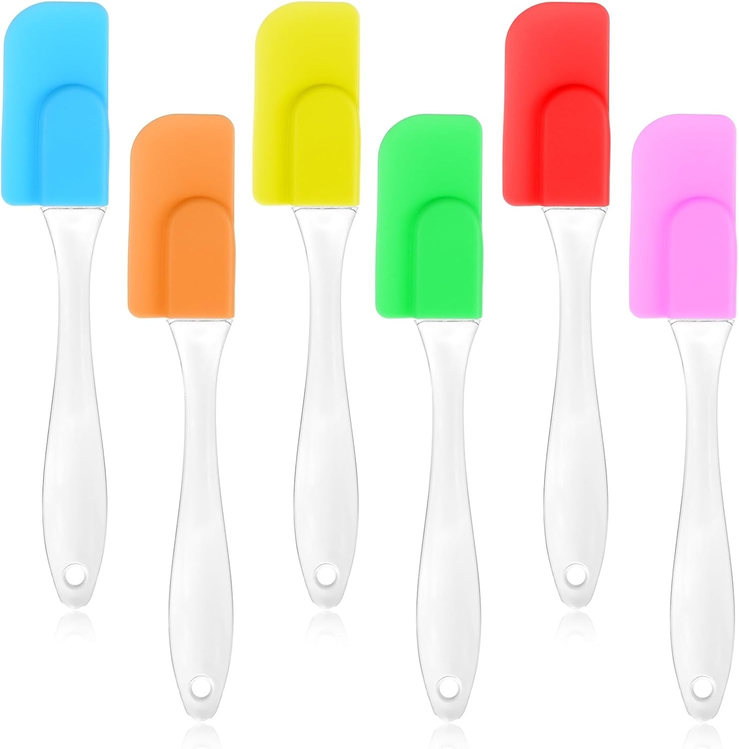 Small Silicone Spatula 6 Pack Heat Resistant Mini Rubber Scraper Kitchen Tool fo