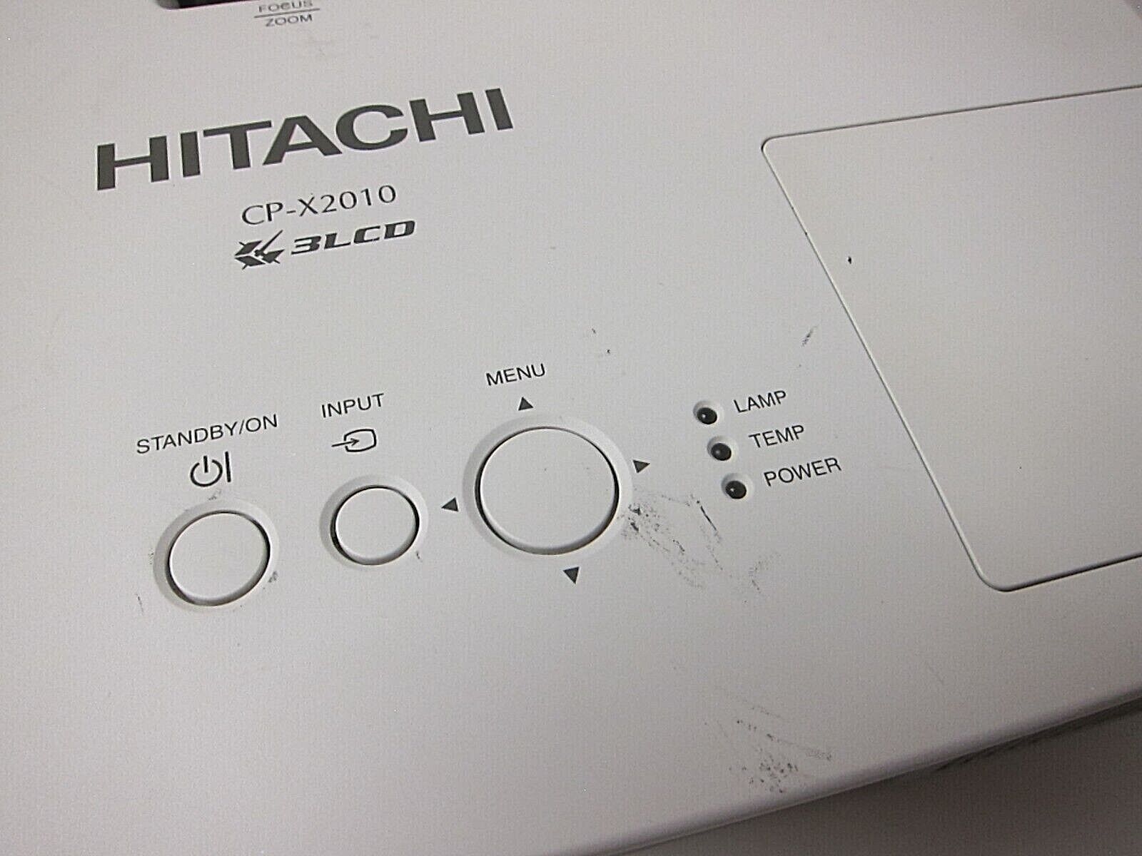 HITACHI 2200 Lumens CP-X2010 3LCD Projector 720p 3.7A/1.8A w/ Remote Used SKU A