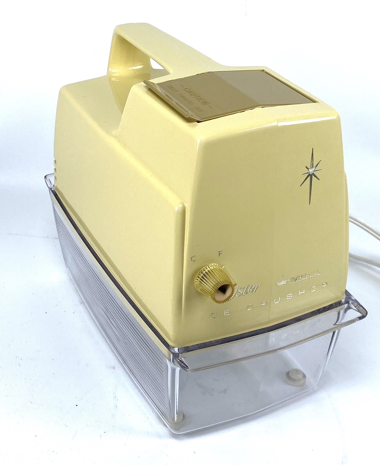 Vintage Yellow Oster Imperial Electric Snowflake Ice Crusher 552-04F USA