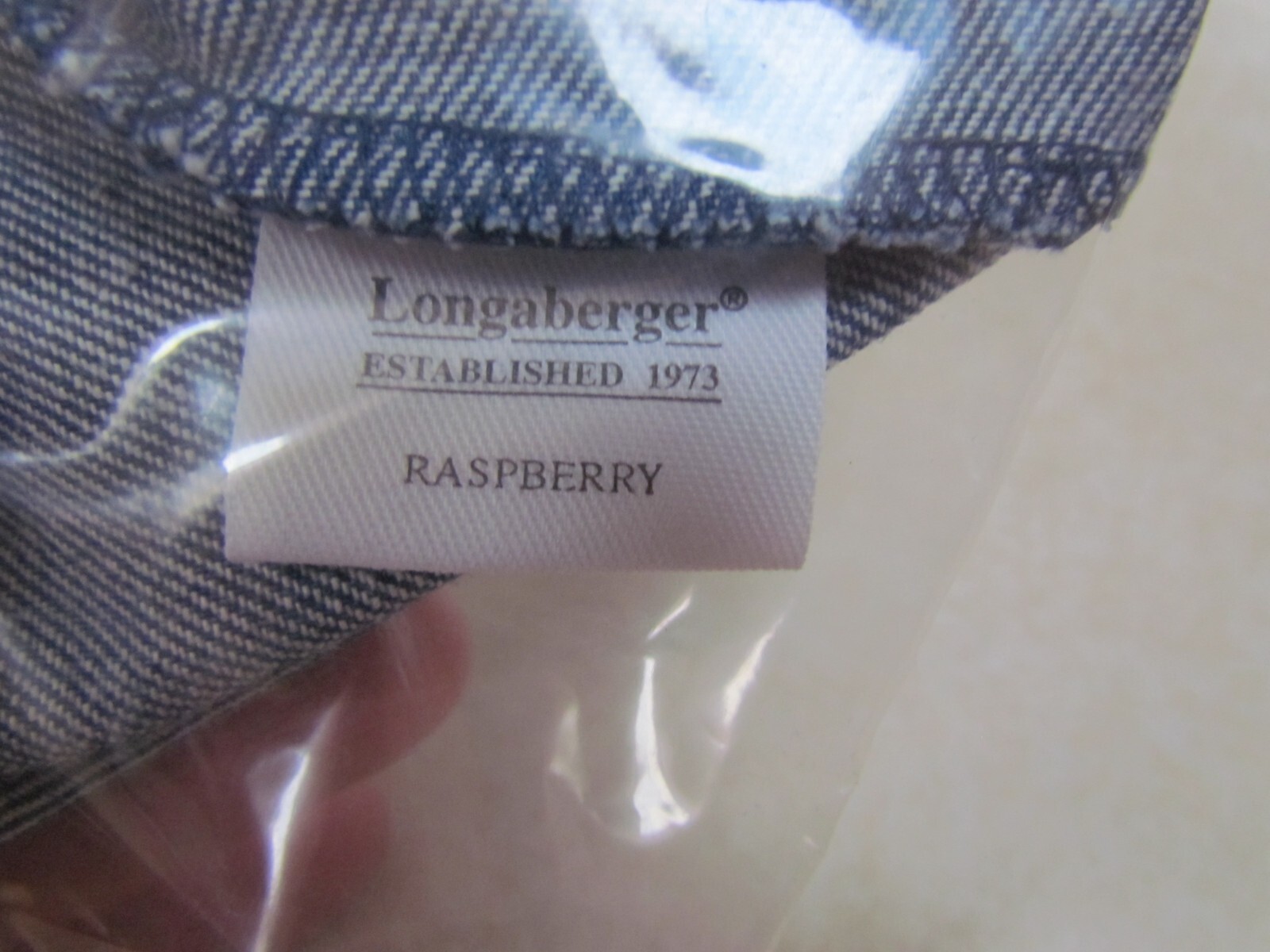 Longaberger Raspberry Basket Denim Liner #23049165 ~ MIP!