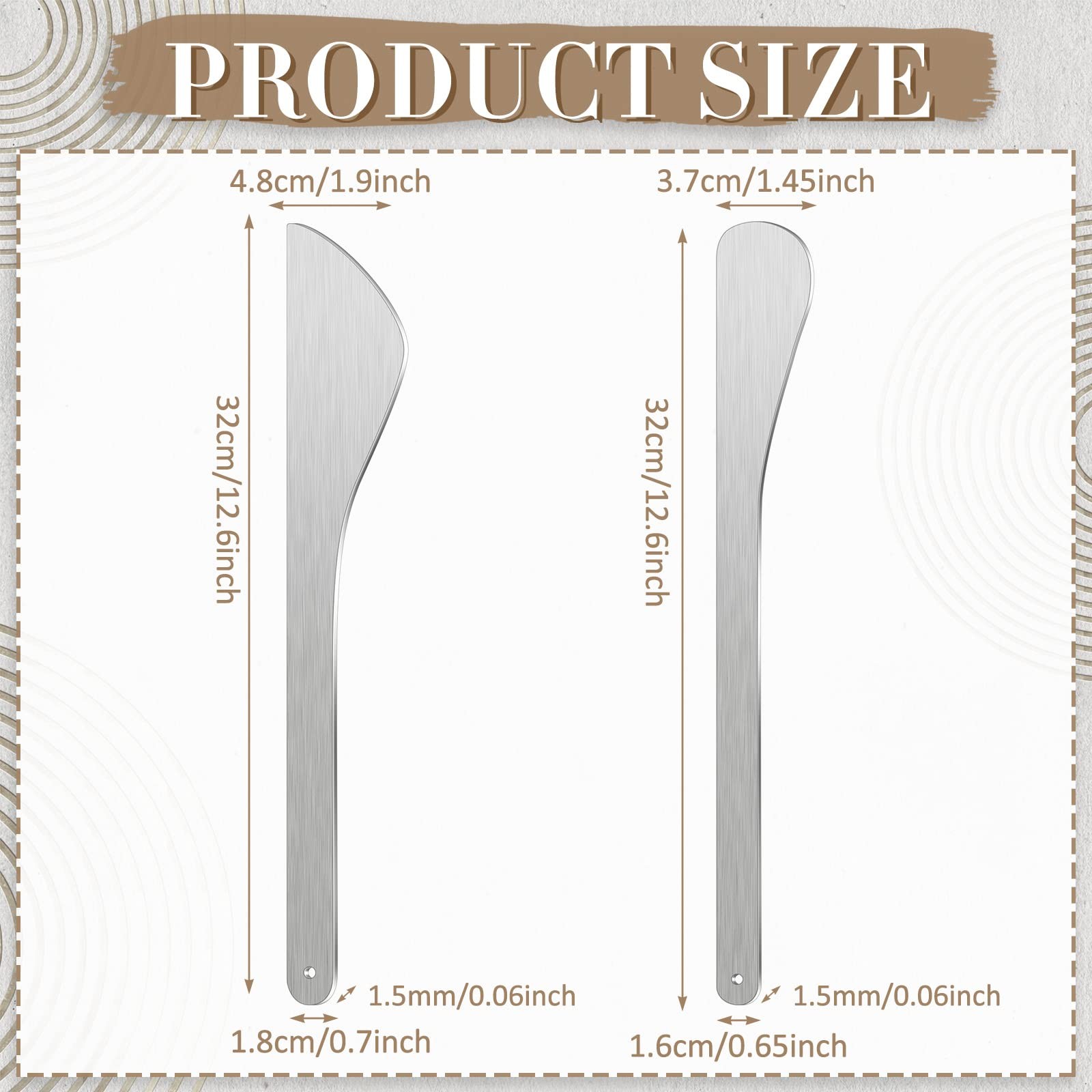 Stainless Steel Pottery Tools Clay Tools 2 Pieces Modeling Sculpture Tools Mo...