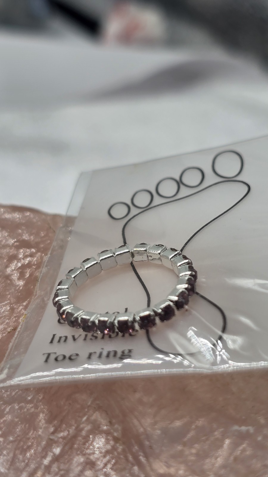 12 Toe Ring Crystal Rhinestones Stretchable In 6 Colors